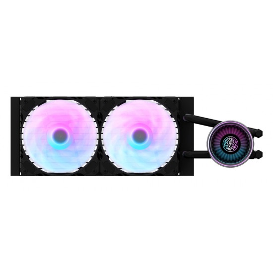DARKFLASH NEBULA DN240 ARGB 3-STAGE MOTOR WATER PUMP PERFECT COOLING PERFORMANCE ALL-IN-ONE CABLE LIQUID CPU COOLER - BLACK