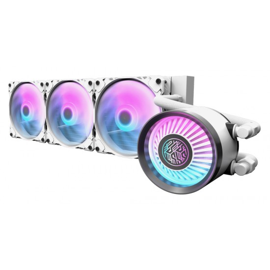 DARKFLASH NEBULA DN360 ARGB 3-STAGE MOTOR WATER PUMP HIGH PERFORMANCE FANS ALL IN ONE 360MM LIQUID CPU COOLER - WHITE