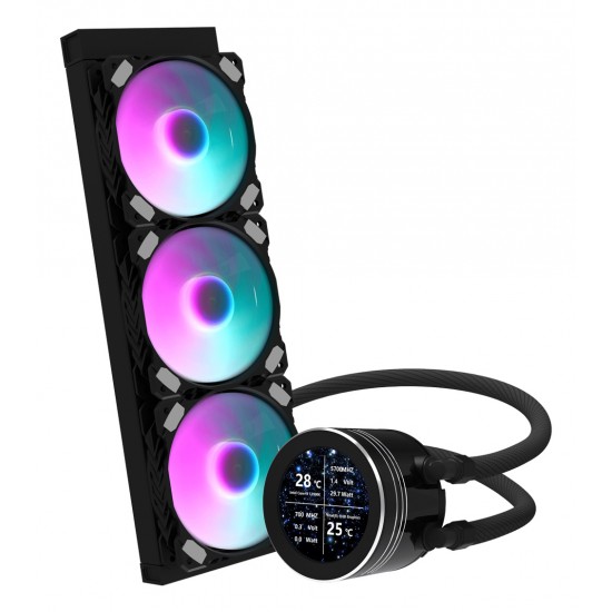 DARKFLASH DN360S 2.1 INCH IPS DISPLAY SCREEN 3-STAGE MOTOR WATER PUMP ALL IN ONE 360MM RGB LIQUID CPU COOLER - BLACK