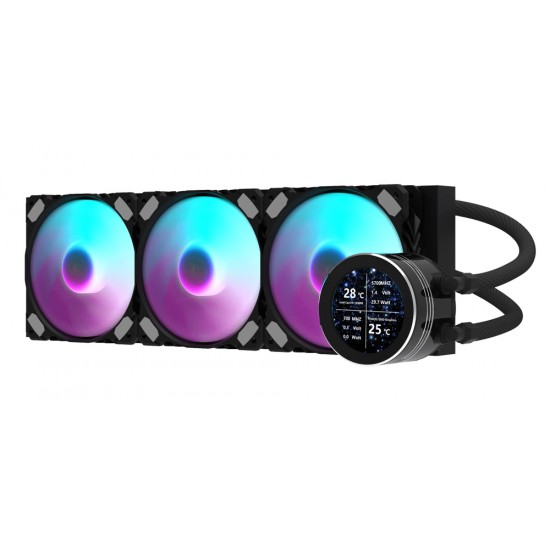 DARKFLASH DN360S 2.1 INCH IPS DISPLAY SCREEN 3-STAGE MOTOR WATER PUMP ALL IN ONE 360MM RGB LIQUID CPU COOLER - BLACK