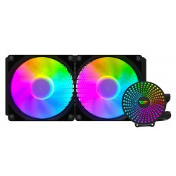 DARKFLASH RADIANT DC 240 ARGB LIGHTING WITH 9 BLADES HIGH STRENGTH COOLING PIPES LIQUID CPU COOLER - BLACK