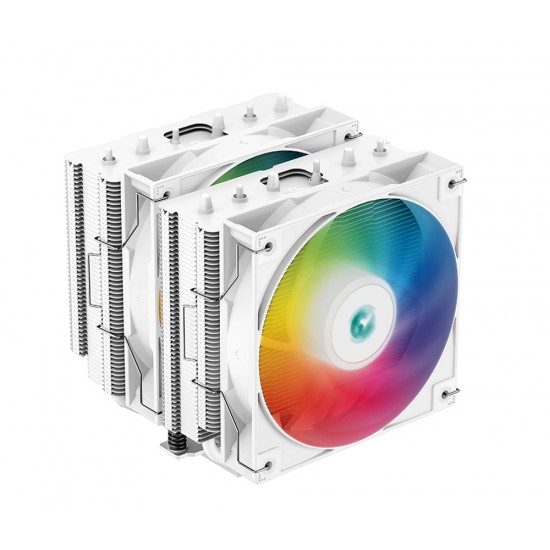 DEEPCOOL GAMMAXX AG620 WH ARGB  260W TDP ALL-WHITE 6PCS COPPER HEAT PIPES WITH 120MM DUAL-FAN CPU AIR COOLER 