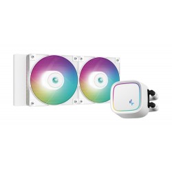 DEEPCOOL LE520 240MM ARGB PWM FAN 220W TDP ANTI-LEAK TECH CPU AIO LIQUID COOLER FOR INTEL AND AMD - WHITE