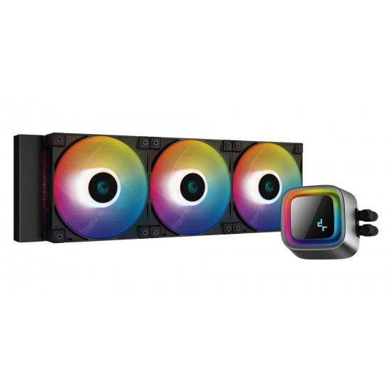 DEEPCOOL LS720 360MM AIO HIGH PERFORMANCE ARGB LOW-NOISE EFFICIENCY 360MM CPU LIQUID COOLER AND INFINITY MIRROR CAP DESIGN