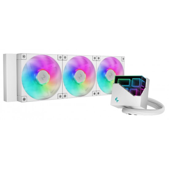 DEEPCOOL LT360 ARGB 5TH GENERATION PUMP 360MM RADIATOR THREE PRECISION-TUNED FD12 FANS LIQUID CPU COOLER - WHITE