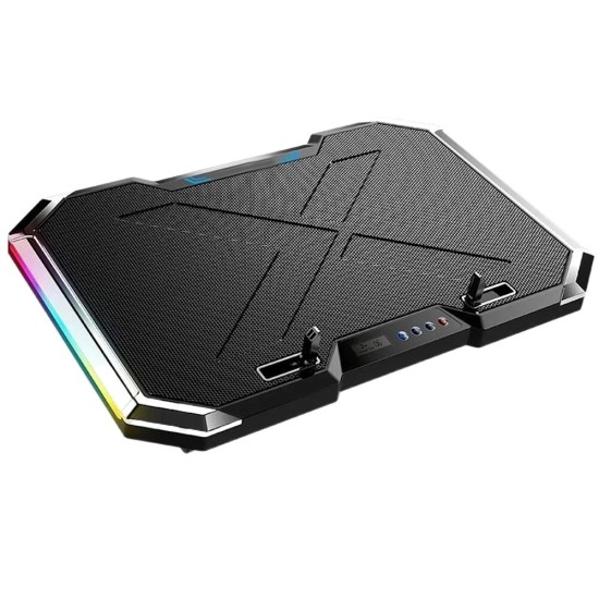 MCHOSE Q8 6 FANS 7 ADJUSTABLE HEIGHTS COOLING PAD AND LAPTOP STAND WITH RGB LIGHTING 