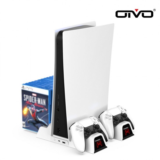 OIVO PS5 VERTICAL STAND WITH CONTROLLER CHARGING STATION & SUCTION COOLING FAN
