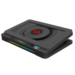 REDRAGON WINDSEEKER GCP512 15 TO 17 INCH COMPATIBILITY ADJUSTABLE HEIGHT AND FAN SPEED QUIET OPERATION RGB LIGHTING PHONE HOLDER GAMING LAPTOP COOLING PAD - BLACK