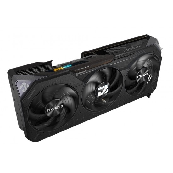 RADEON™ RX 9070 XT GAMING OC 16G DLSS4 RAY TRACING WINDFORCE COOLING SYSTEM HAWK FAN SERVER-GRADE THERMAL CONDUCTIVE GEL RGB LIGHTING DUAL BIOS (PERFORMANCE/SILENT) REINFORCED STRUCTURE OC 16GB GPU – BLACK