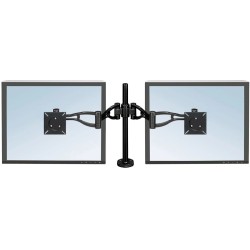 FELLOWES PROFESSIONAL SERIES DEPTH ADJUSTABLE DUAL MONITOR ARM 24 LB. CAPACITY - BLACK