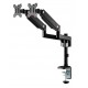 GAMEON GO-2045 POLE-MOUNTED GAS SPRING DUAL MONITOR ARM 17"-32" WITH STAND AND MOUNT FOR GAMING AND OFFICE USE