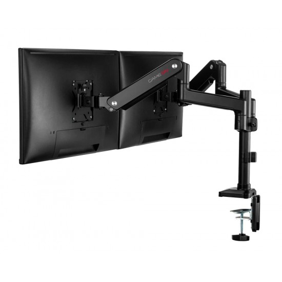 GAMEON GO-2045 POLE-MOUNTED GAS SPRING DUAL MONITOR ARM 17"-32" WITH STAND AND MOUNT FOR GAMING AND OFFICE USE
