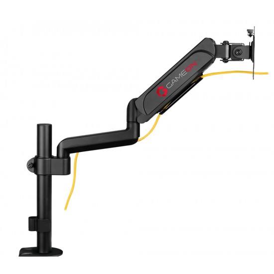 GAMEON GO-3363 POLE-MOUNTED GAS SPRING SINGLE MONITOR ARM 17"-32" WITH STAND AND MOUNT FOR GAMING AND OFFICE USE