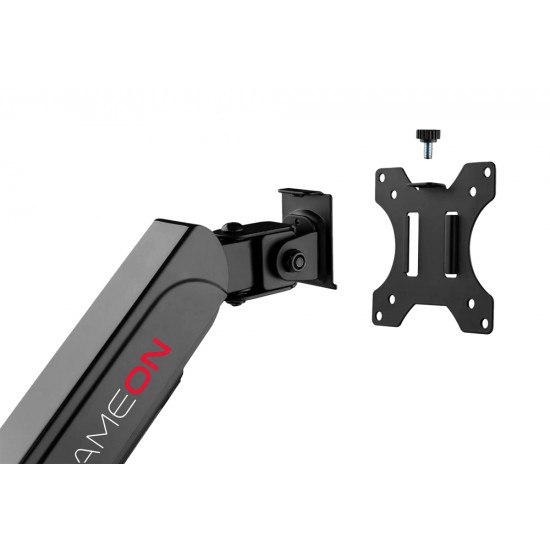 GAMEON GO-3363 POLE-MOUNTED GAS SPRING SINGLE MONITOR ARM 17"-32" WITH STAND AND MOUNT FOR GAMING AND OFFICE USE