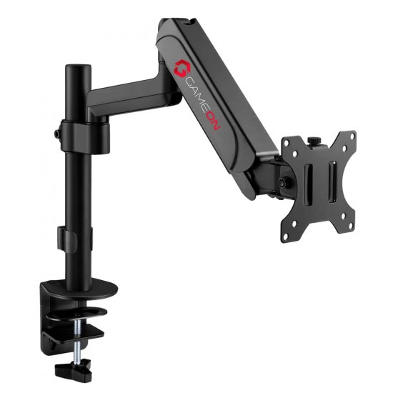 GAMEON GO-3363 POLE-MOUNTED GAS SPRING SINGLE MONITOR ARM 17"-32" WITH STAND AND MOUNT FOR GAMING AND OFFICE USE