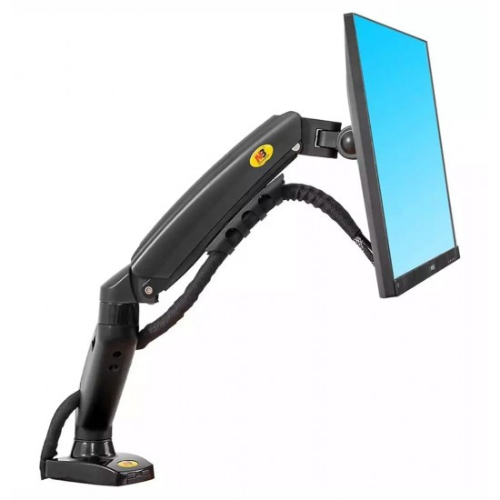 NORTH BAYOU NB F80 GAS SPRING HEAVY DUTY SINGLE MONITOR FOR 17-30 INCH SCREENS UP TO 19.8LBS MONITOR DESK MOUNT - BLACK