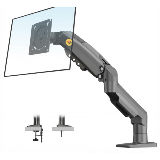 NORTH BAYOU NB F80 GAS SPRING HEAVY DUTY SINGLE MONITOR FOR 17-30 INCH SCREENS UP TO 19.8LBS MONITOR DESK MOUNT - BLACK