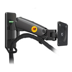 NB F120 FULL MOTION ARTICULATING SWIVEL UP TO 7KG GAS SPRING BRACKET FOR 17-27 INCH SCREENS SINGLE TV MONITOR WALL MOUNT - BLACK