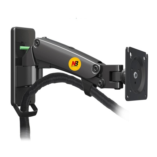 NB F120 FULL MOTION ARTICULATING SWIVEL UP TO 7KG GAS SPRING BRACKET FOR 17-27 INCH SCREENS SINGLE TV MONITOR WALL MOUNT - BLACK