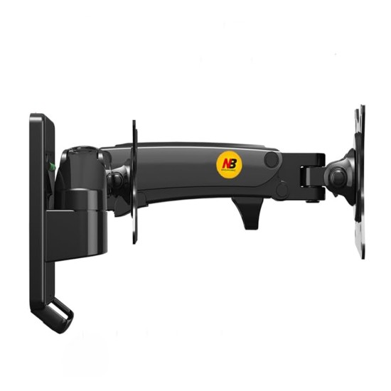 NB F120 FULL MOTION ARTICULATING SWIVEL UP TO 7KG GAS SPRING BRACKET FOR 17-27 INCH SCREENS SINGLE TV MONITOR WALL MOUNT - BLACK