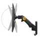 NB F120 FULL MOTION ARTICULATING SWIVEL UP TO 7KG GAS SPRING BRACKET FOR 17-27 INCH SCREENS SINGLE TV MONITOR WALL MOUNT - BLACK