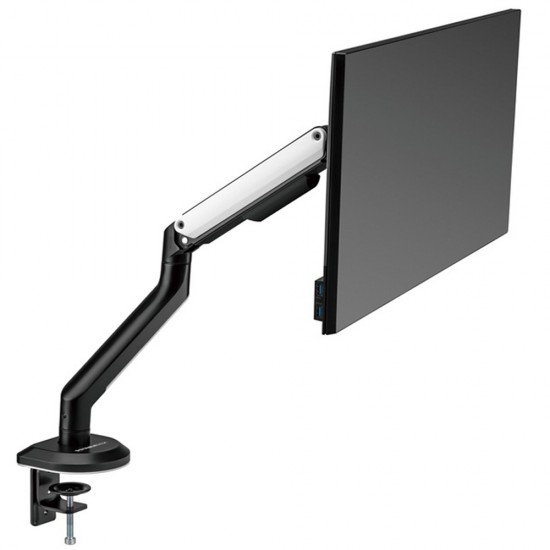 SADES APEP SA-MA02 RGB STAND HOLDER WITH CLAMP/GROMMET MOUNTING BASE SINGLE MONITOR MOUNT RGB ARM (MAX SIZE 32"/9KG PER ARM) - WHITE