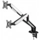 SADES APEP SA-MS02 RGB STAND HOLDER WITH CLAMP/GROMMET MOUNTING BASE DUAL MONITOR MOUNT ARM (MAX SIZE 32"/9KG PER ARM) - WHITE