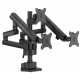 SADES HYDRA SA-MS03 STAND HOLDER WITH CLAMP/GROMMET MOUNTING BASE TRIPLE MONITOR MOUNT ARM (MAX SIZE 32"/9KG PER ARM) - BLACK