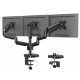 SADES HYDRA SA-MS03 STAND HOLDER WITH CLAMP/GROMMET MOUNTING BASE TRIPLE MONITOR MOUNT ARM (MAX SIZE 32"/9KG PER ARM) - BLACK