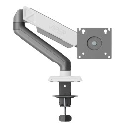 SADES VIPER SA-MA01 STAND HOLDER WITH CLAMP/GROMMET MOUNTING BASE SINGLE MONITOR MOUNT ARM (MAX SIZE 32"/9KG PER ARM) - WHITE
