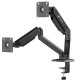 SADES VIPER SA-MS01 STAND HOLDER WITH CLAMP GROMMET MOUNTING BASE DUAL MONITOR MOUNT ARM (MAX SIZE 32"/9KG PER ARM) - BLACK
