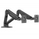 SADES VIPER SA-MS01 STAND HOLDER WITH CLAMP GROMMET MOUNTING BASE DUAL MONITOR MOUNT ARM (MAX SIZE 32"/9KG PER ARM) - BLACK