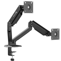 SADES VIPER SA-MS01 STAND HOLDER WITH CLAMP GROMMET MOUNTING BASE DUAL MONITOR MOUNT ARM (MAX SIZE 32"/9KG PER ARM) - BLACK