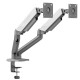 SADES VIPER SA-MS01 STAND HOLDER WITH CLAMP/GROMMET MOUNTING BASE DUAL MONITOR MOUNT ARM (MAX SIZE 32"/9KG PER ARM) - WHITE