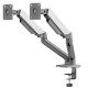SADES VIPER SA-MS01 STAND HOLDER WITH CLAMP/GROMMET MOUNTING BASE DUAL MONITOR MOUNT ARM (MAX SIZE 32"/9KG PER ARM) - WHITE
