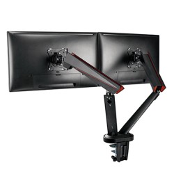 TWISTED MIND DAUL MONITOR SPRING-ASSISTED PRO GAMING MONITOR ARM WITH USB HUB RGB