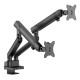TWISTED MINDS TM-84-C012 DUAL SCREEN SLIM HEAVY-DUTY MECHANICAL SPRING DUAL 17 TO 35-INCH SCREENS 360 DEGREE ROTATION MONITOR ARM - BLACK