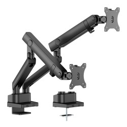 TWISTED MINDS TM-84-C012 DUAL SCREEN SLIM HEAVY-DUTY MECHANICAL SPRING DUAL 17 TO 35-INCH SCREENS 360 DEGREE ROTATION MONITOR ARM - BLACK