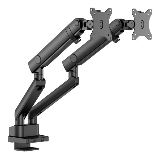 TWISTED MINDS TM-84-C012 DUAL SCREEN SLIM HEAVY-DUTY MECHANICAL SPRING DUAL 17 TO 35-INCH SCREENS 360 DEGREE ROTATION MONITOR ARM - BLACK