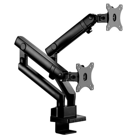 TWISTED MIND DUAL MONITORS ALUMINUM SLIM SPRING-ASSISTED MONITOR ARM
