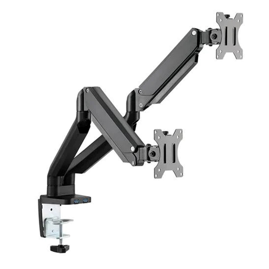TWISTED MIND PREMIUM DUAL MONITOR ALUMINUM GAS SPRING POLE MOUNTED MONITOR ARM