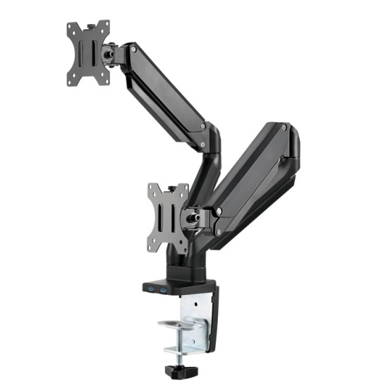 TWISTED MIND PREMIUM DUAL MONITOR ALUMINUM GAS SPRING POLE MOUNTED MONITOR ARM