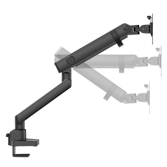 TWISTED MINDS TM-84-C06 SINGLE SCREEN SLIM HEAVY-DUTY MECHANICAL SPRING 17 TO 40-INCH SCREENS 360 DEGREE ROTATION MONITOR ARM - BLACK
