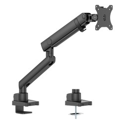 TWISTED MINDS TM-84-C06 SINGLE SCREEN SLIM HEAVY-DUTY MECHANICAL SPRING 17 TO 40-INCH SCREENS 360 DEGREE ROTATION MONITOR ARM - BLACK