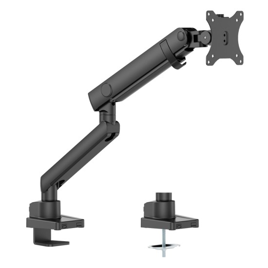 TWISTED MINDS TM-84-C06 SINGLE SCREEN SLIM HEAVY-DUTY MECHANICAL SPRING 17 TO 40-INCH SCREENS 360 DEGREE ROTATION MONITOR ARM - BLACK