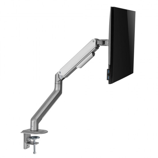 TWISTED MINDS TM-63-C06 SINGLE MONITOR ECONOMICAL SPRING ASSISTED 17 TO 32 INCH SCREEN 2 TO 9KG WEIGHT CAPACITY PORTRAIT LANDSCAPE ADJUSTABLE VESA MOUNT MONITOR ARM - WHITE