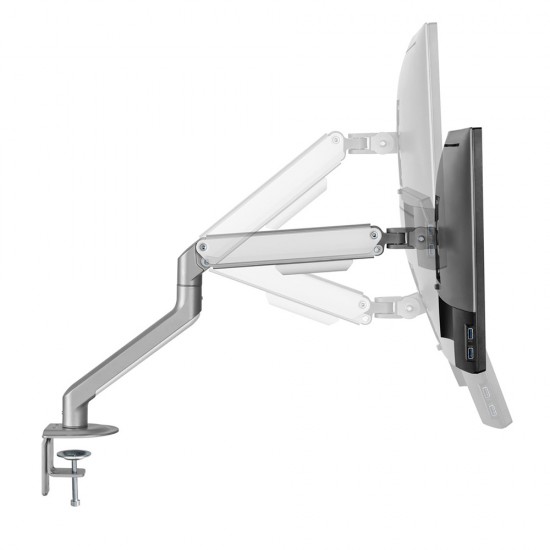 TWISTED MINDS TM-63-C06 SINGLE MONITOR ECONOMICAL SPRING ASSISTED 17 TO 32 INCH SCREEN 2 TO 9KG WEIGHT CAPACITY PORTRAIT LANDSCAPE ADJUSTABLE VESA MOUNT MONITOR ARM - WHITE