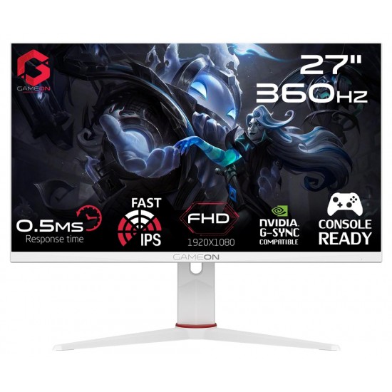 GAMEON GOA27FHD360IPS ARTIC PRO SERIES 27" FHD GAMING MONITOR 360HZ REFRESH RATE 0.5MS MPRT HDMI 2.1 FAST IPS PANEL (SUPPORT CONSOLE) - WHITE