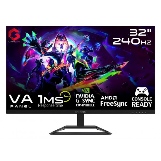 GAMEON GOP32FHD240VA 32" FHD 240HZ 1MS FLAT VA GAMING MONITOR HDMI 2.1 ( CONSOLE COMPATIBLE ) - BLACK