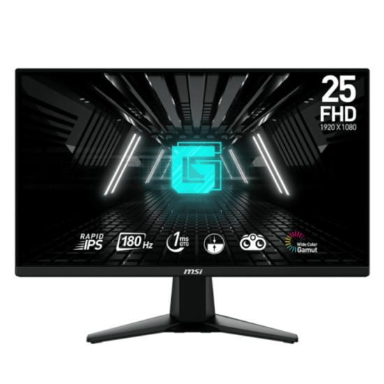 MSI G255F 24.5" FHD RAPID IPS DISPLAY | 180HZ REFRESH RATE | 1MS (GTG) RESPONSE TIME | ADAPTIVESYNC TECHNOLOGY | WIDE COLOR GAMUT | TRUE COLOR | EDGE-TO-EDGE DESIGN GAMING MONITOR 